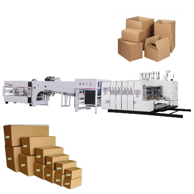 Cardboard Box Printing Manufacturing Multi Color High Speed ​​Corrugated Cardboard Flexo Printer Slotter Gluer Line